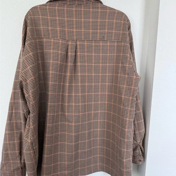 Princess Polly Checkered Button Up Brown and Black - Picture 2 of 3